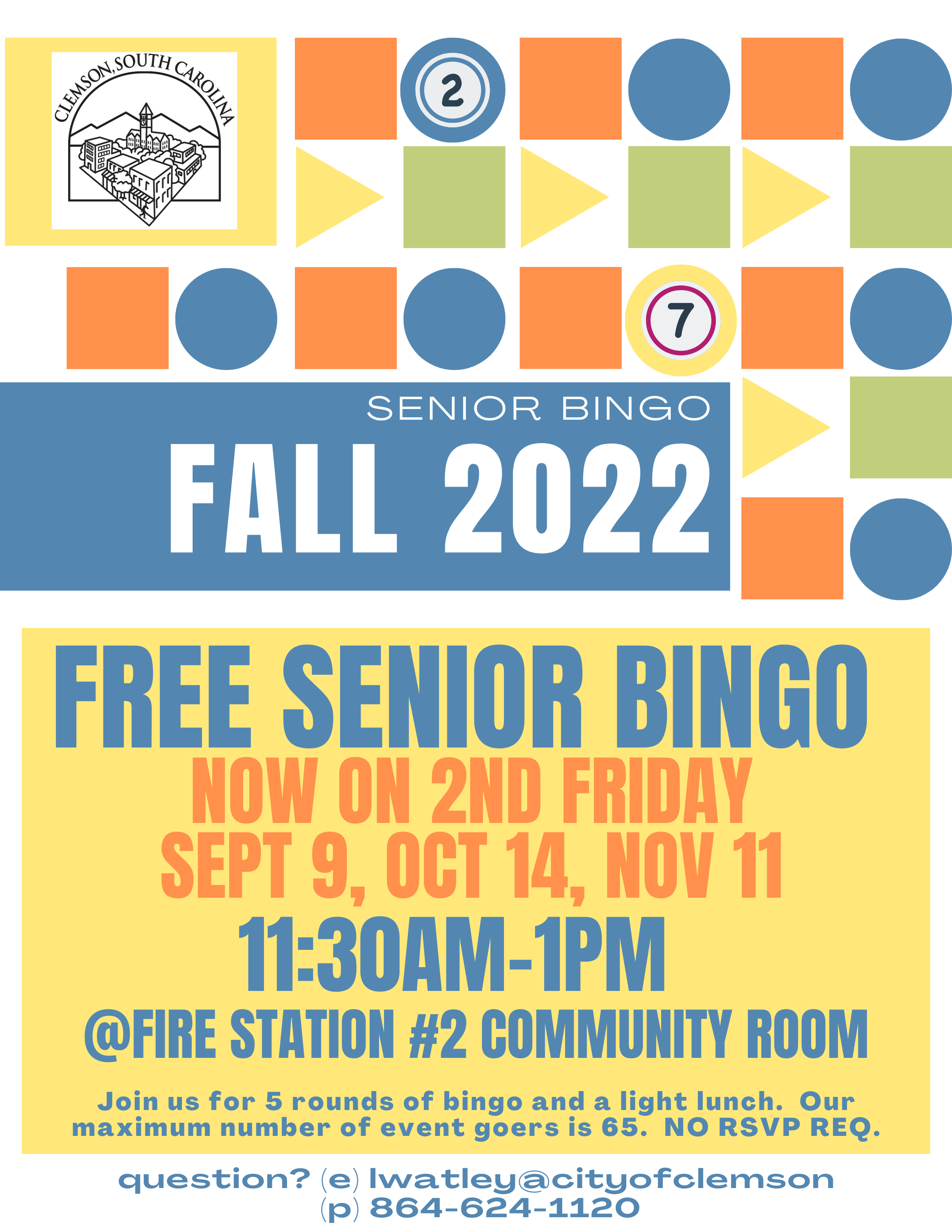 Fall 2022 Senior Bingo Information